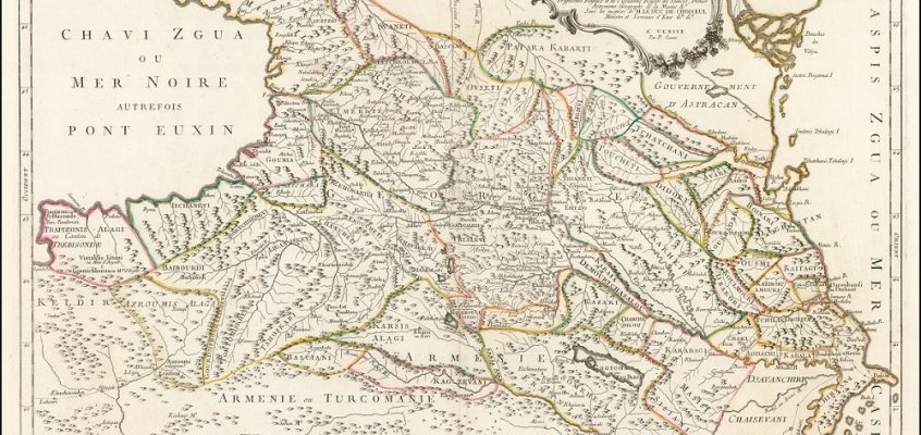 სამეფოებად დაშლილი ქვეყანა, სახელწოდებით Georgie – ვახუშტი ბატონიშვილის ფრანგული რუკა